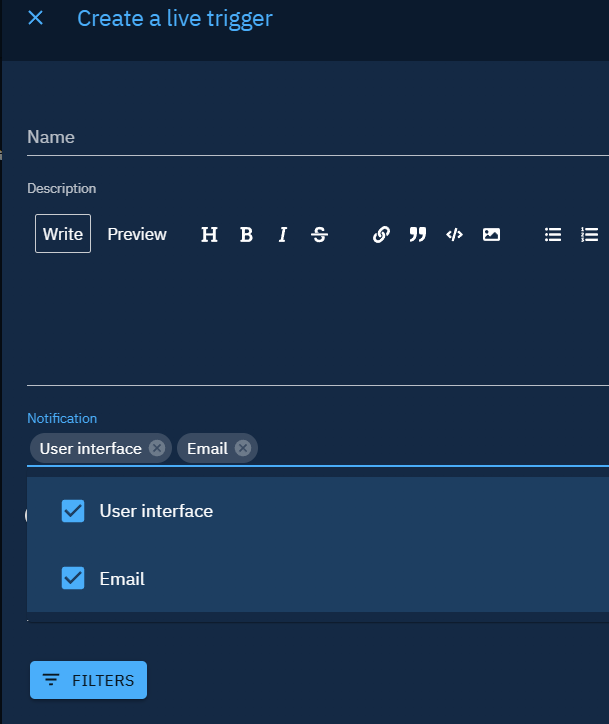 Create notifications on user interface or email on OpenCTI