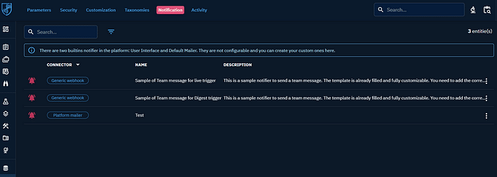 Create notifiers on connectors