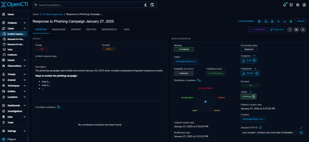 Incident Response for our example - part 1